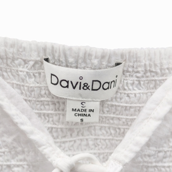 Cotton Embroidered Crop Top, Davi&Dani. Traditional folk-style design. - Picture 3 of 3